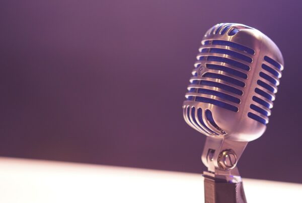 condenser microphone with black background